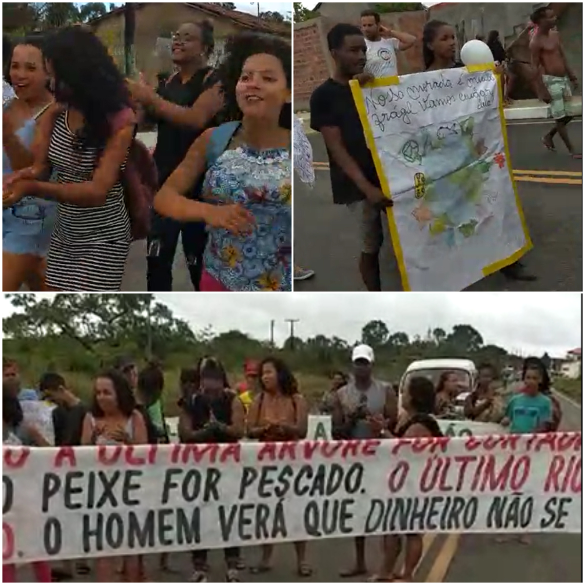 Comunidades nativas fizeram protestos em frente a Knauf (Foto: Reprodução)