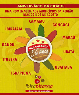 IBIRAPITANGA: Gongogi se alegra pelas homenagens recebidas em festa de aniversário da cidade vizinha.