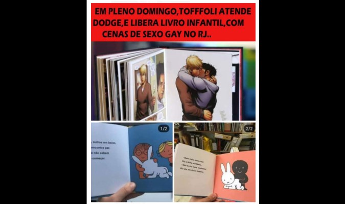 Algumas ilustrações pertenciam a uma obra portuguesa antiga que não foi vendida na bienal. (Foto: Facebook)