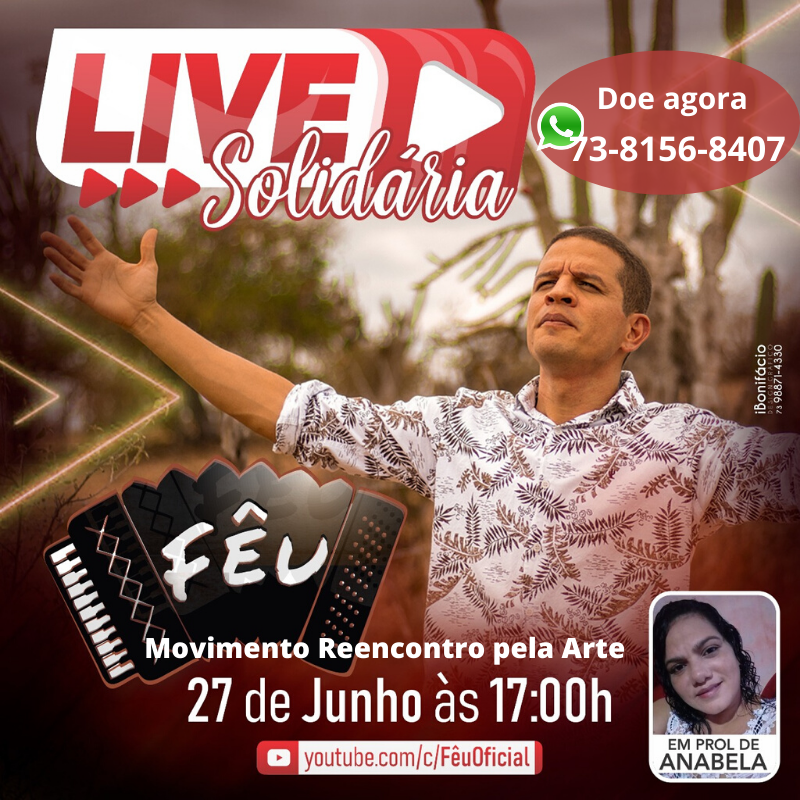 Feu entrará no ar a partir das 17h no canal do youtube